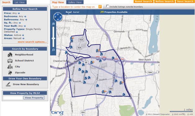 Nanuet map based home search